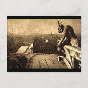 Gargoyle Notre Dame, Paris Frankreich 1912 Vintage Postkarte