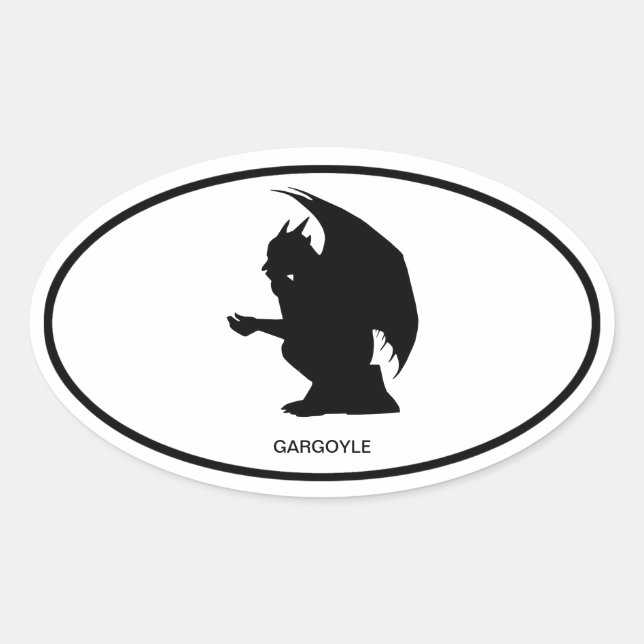 Gargoyle Oval Sticker (Vorderseite)