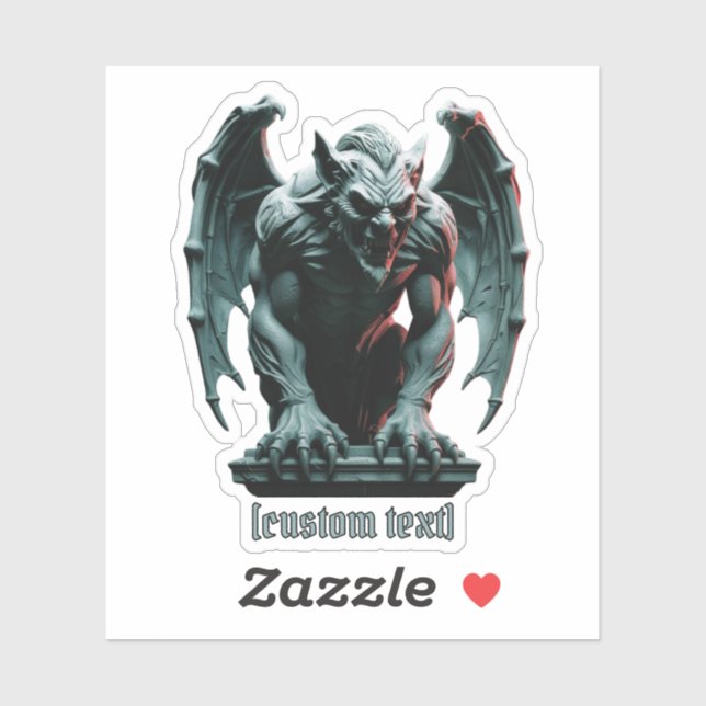 Gargoyle Statue - Custom Text & Cut Vinyl Sticker (Blatt)