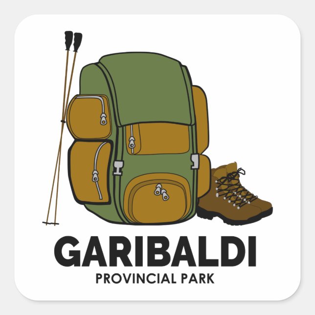 Garibaldi Provincial Park Backpack Quadratischer Aufkleber (Vorderseite)
