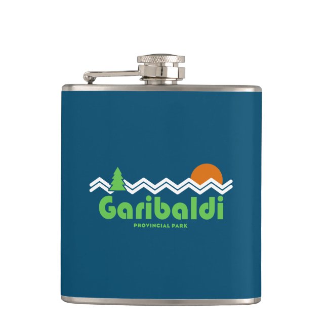 Garibaldi Provincial Park Retro Flachmann (Vorderseite)