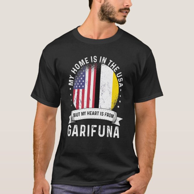 Garifuna American Patriot Grown Proud Home USA Fla T-Shirt (Vorderseite)