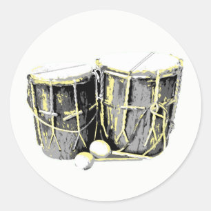 Garifuna Trommel-Aufkleber Runder Aufkleber