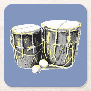 Garifuna Trommel-Untersetzer Rechteckiger Pappuntersetzer