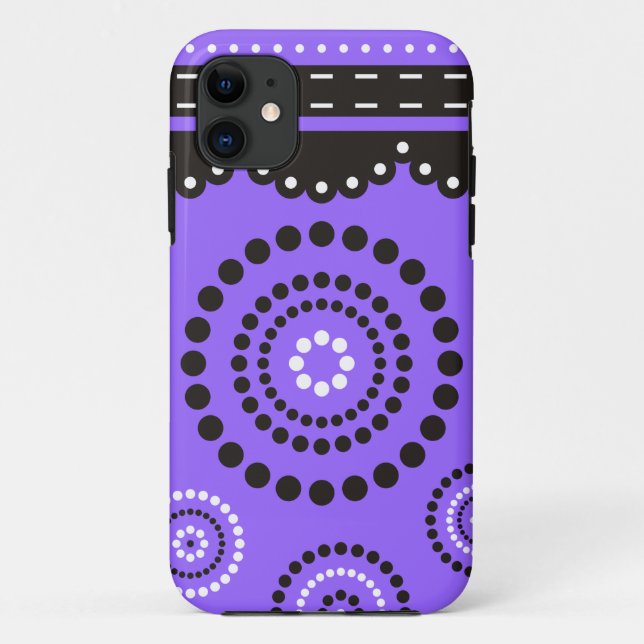 Garland ARTdeco Schwarz-weiß + Ihre Hintergrundfar Case-Mate iPhone Hülle (Rückseite)