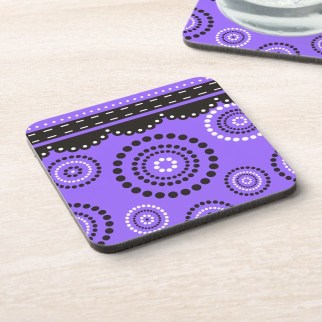 Garland ARTdeco Schwarz-weiß + Ihre Hintergrundfar Getränkeuntersetzer (Linke Seite)