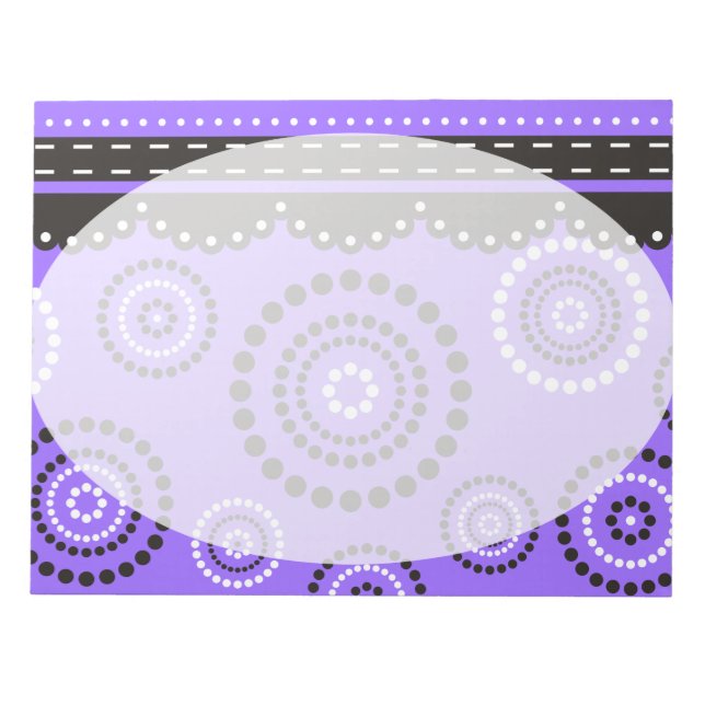 Garland ARTdeco Schwarz-weiß + Ihre Hintergrundfar Notizblock (Vorderseite)