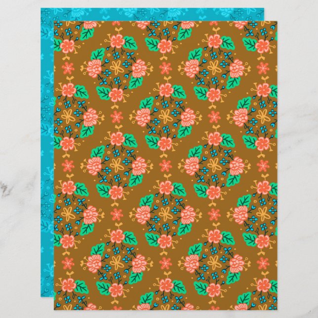 Garland Brown Scrapbook Paper (Vorne/Hinten)