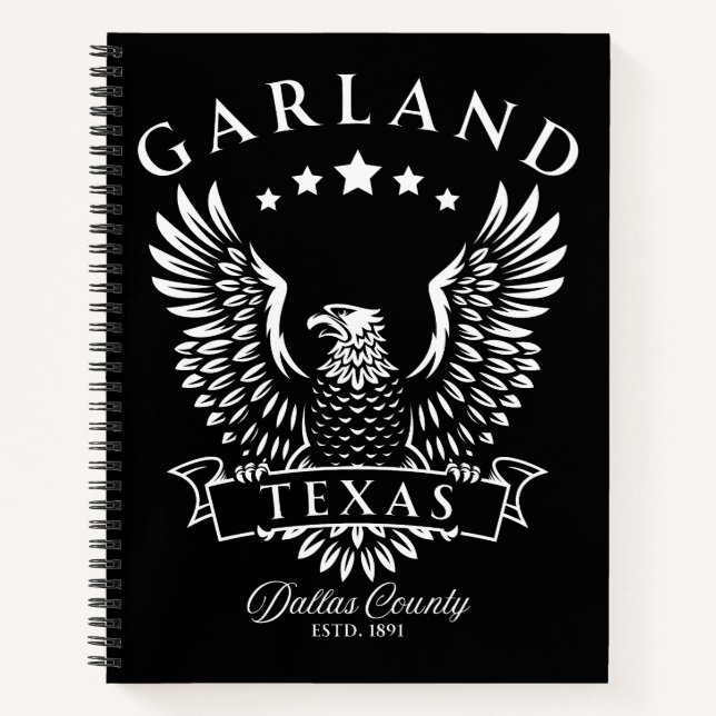 Garland Dallas Landkreis Texas Vintag Eagle Notizbuch (Vorderseite)