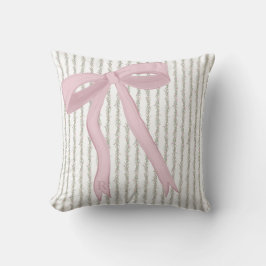 Garland Pink Bow Monogram Holiday Kissen