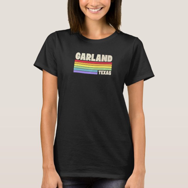 Garland Texas Pride Rainbow Flag Gay Pride Merch Q T-Shirt (Vorderseite)