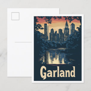 Garland Texas USA Art Vintage Travel Illustration Postkarte