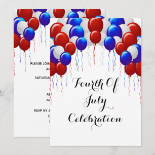 Garland von Balloons 4. Juli Party Einladung