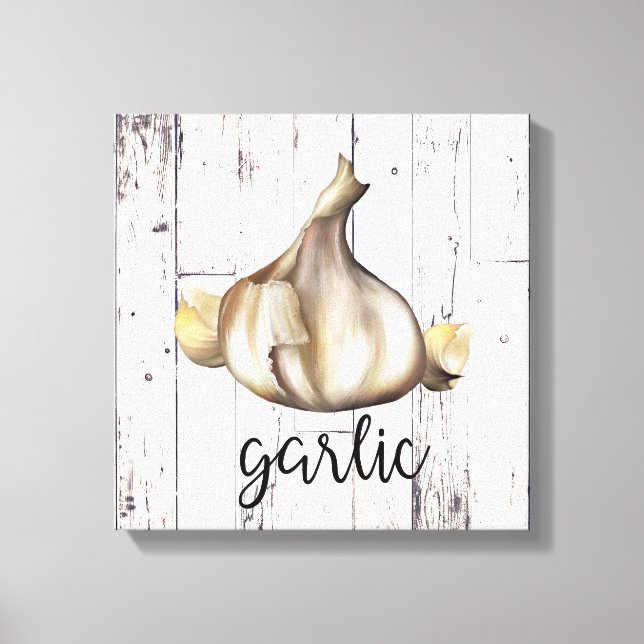 GARLIC SPICE Weißwald Rustikales Bauernhaus Küche Leinwanddruck (Vorderseite)