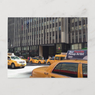 Garment District Taxi Yellow Cab New York City NYC Postkarte