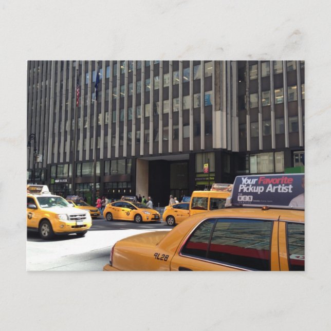 Garment District Taxi Yellow Cab New York City NYC Postkarte (Vorderseite)