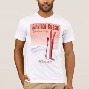 Garmisch Classic, Bayerische Alpen Ski-Plakat T-Shirt
