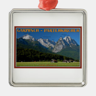 Garmisch - das Zugspitze und das Alpspitze Silbernes Ornament