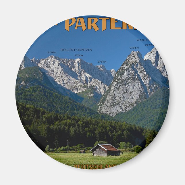 Garmisch - Die Zugspitze und die Alpspitze Magnet (Vorne)