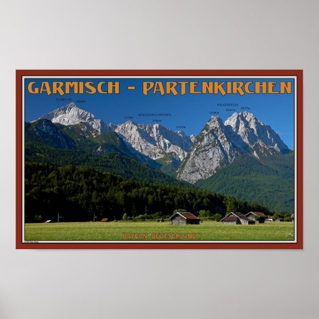 Garmisch - Die Zugspitze und die Alpspitze Poster (Vorne)