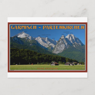 Garmisch - Die Zugspitze und die Alpspitze Postkarte