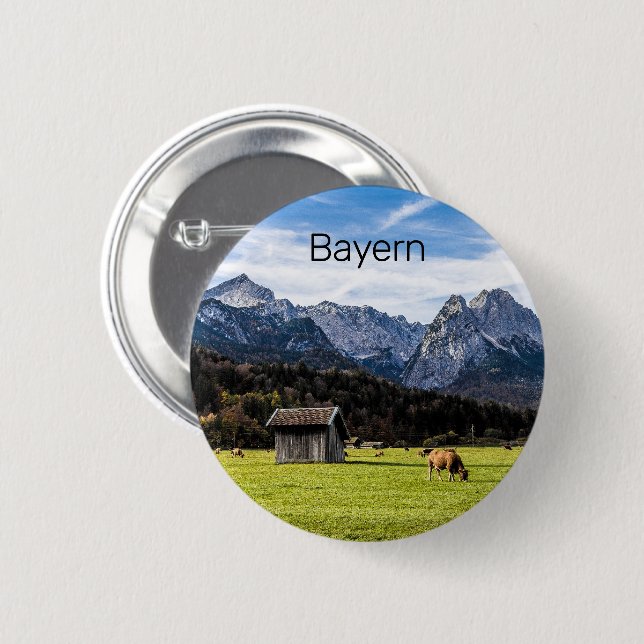 Garmisch Partenkirchen Alpen Bayern Deutschland Button (Vorne & Hinten)