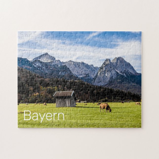 Garmisch Partenkirchen Alpen Bayern Deutschland Puzzle (Horizontal)