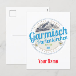 Garmisch Partenkirchen Bayern Vintage Alpen Feiertagspostkarte