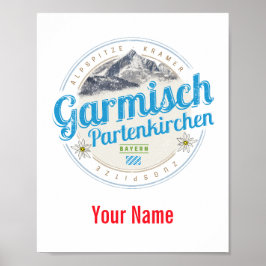 Garmisch Partenkirchen Bayern Vintage Alpen Poster