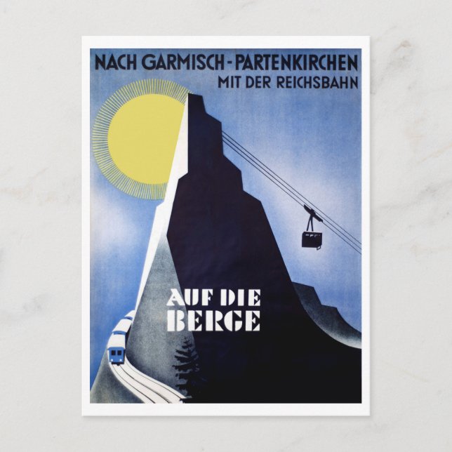 Garmisch Partenkirchen. Bergspitze Postkarte (Vorderseite)