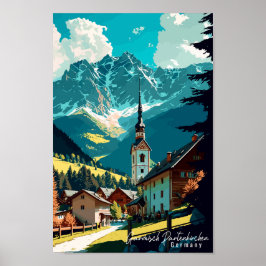 Garmisch Partenkirchen Deutschland Jahrgangsreisen Poster