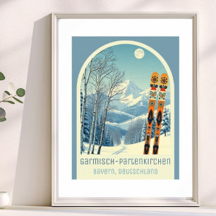 Garmisch-Partenkirchen Deutschland Skifahren Poster