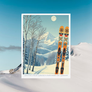 Garmisch-Partenkirchen Deutschland Skikarte Postkarte
