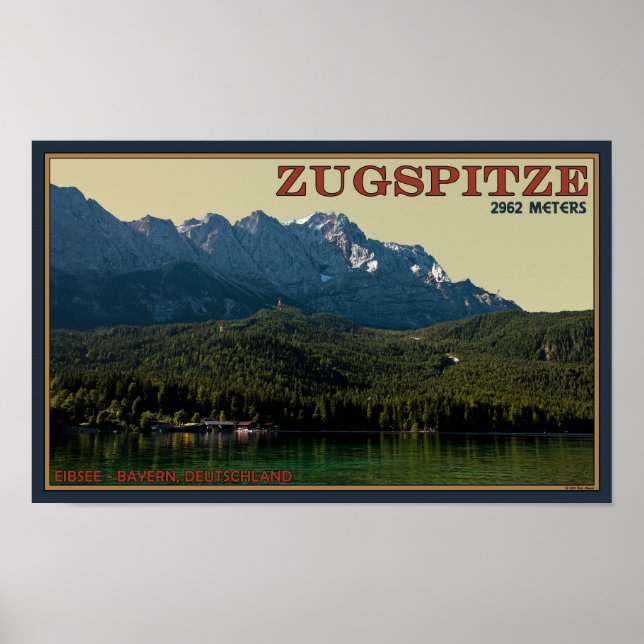 Garmisch - Zugspitze oberhalb des Eibsees Poster (Vorne)