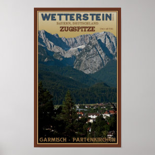 Garmisch - Zugspitze über Stadt Poster