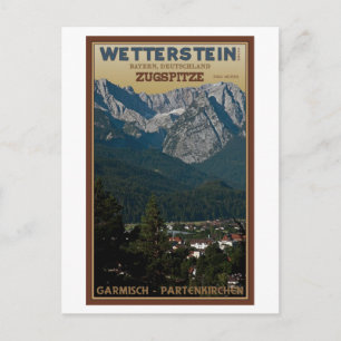 Garmisch - Zugspitze über Stadt Postkarte