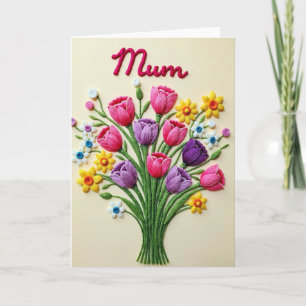Garn-Blumen-Muttertagskarte Karte