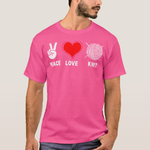 Garn Häkeln Frieden Liebe Stricken T-Shirt