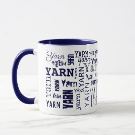 GARN! Typografie Blue Knitting Crochet  Tasse