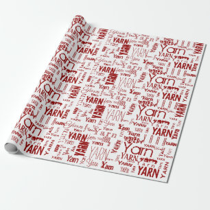GARN! Typografie Stricken Word Cloud Wrapping Pape Geschenkpapier