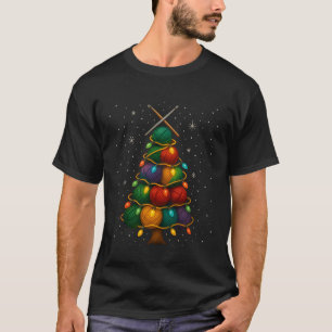 Garn Weihnachtsbaum Häkeln Stricken Strickerin Qui T-Shirt