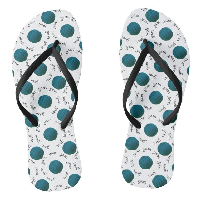 Garnball Aquamarin - Kunsthandwerk Flip Flops (Fußbett)