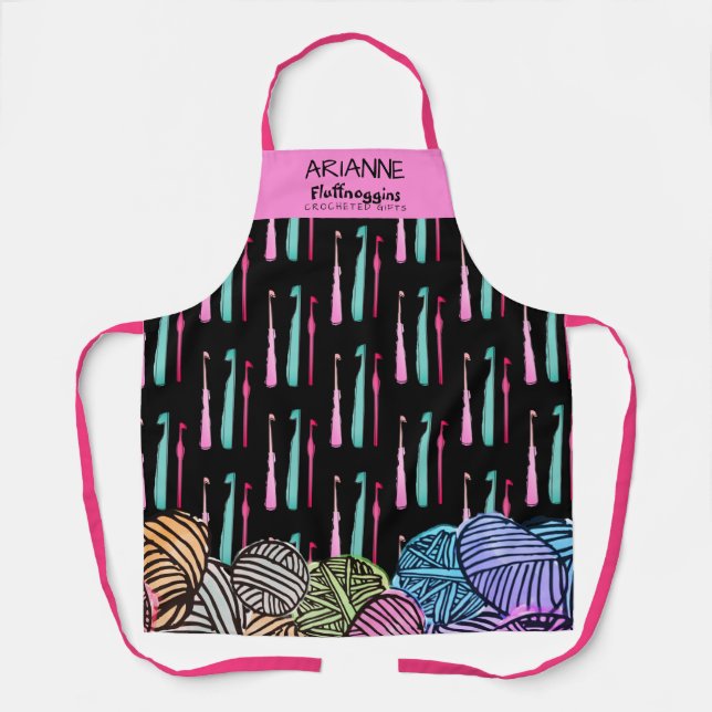 Garne aus Hakenkreuz aus Aquarellhühnern Schürze (Vorderseite)