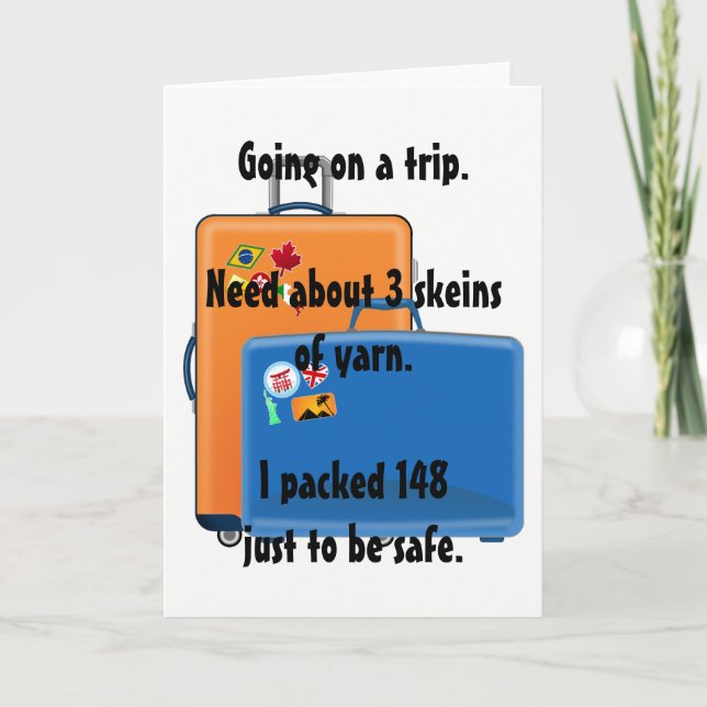 Garne, Grußkarte, Kundenkarte für Strickereien Karte (Vorderseite)