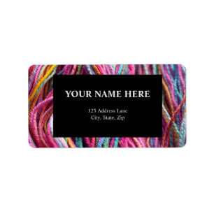 Garne Rosa Strickhandspun  Adressaufkleber