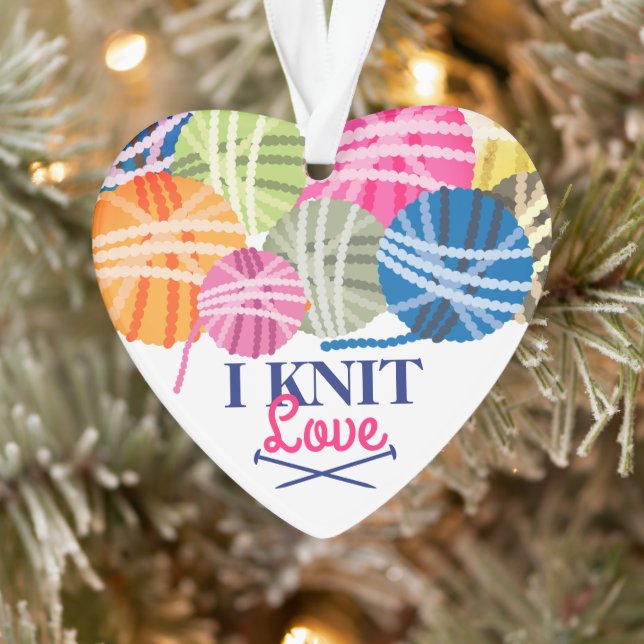 Garne Stricknadeln Liebe personalisiert Weihnachte Ornament (Baum)