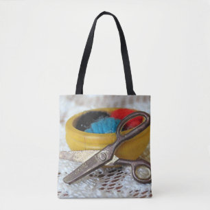 Garne und Schere - Tasche