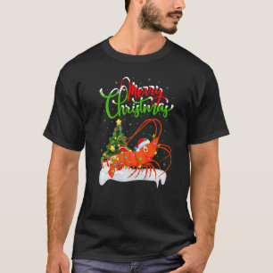 Garnele Fisch Weihnachten Dekorationen Santa Garn T-Shirt