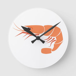 Garnele Runde Wanduhr