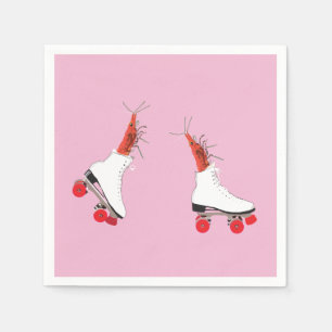 Garnelen auf Roller Skate Cocktail Napkin Serviette